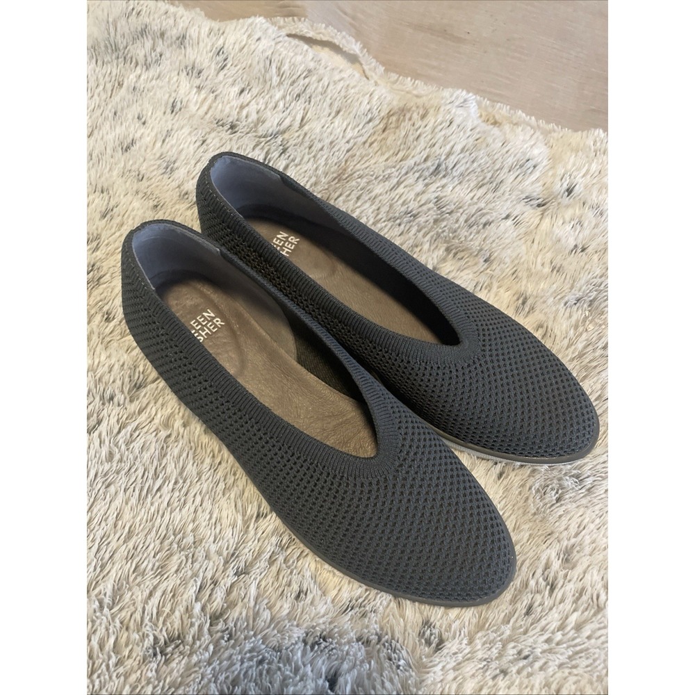 Eileen Fisher Heaven Women's 6.5 Gray Stretch Slip On Wedge Ballet Flats Shoes